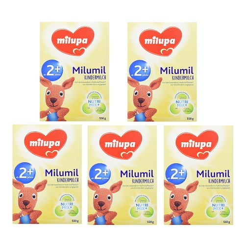 【德国亚马逊直邮中国】爱他美母公司品牌Milupa 美乐宝 milumil奶粉 2+ 2岁以上段 550g*5盒 27.16欧(约209元)