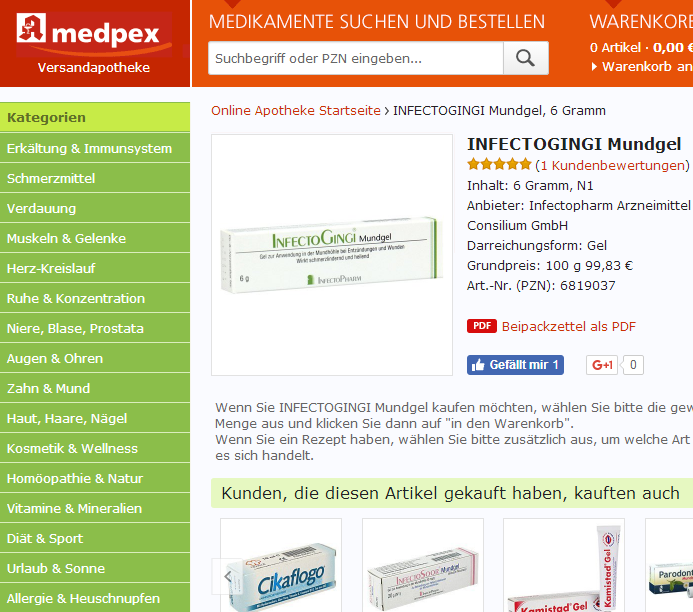 【Medpex】INFECTOGINGI 口腔溃疡快速修复凝胶