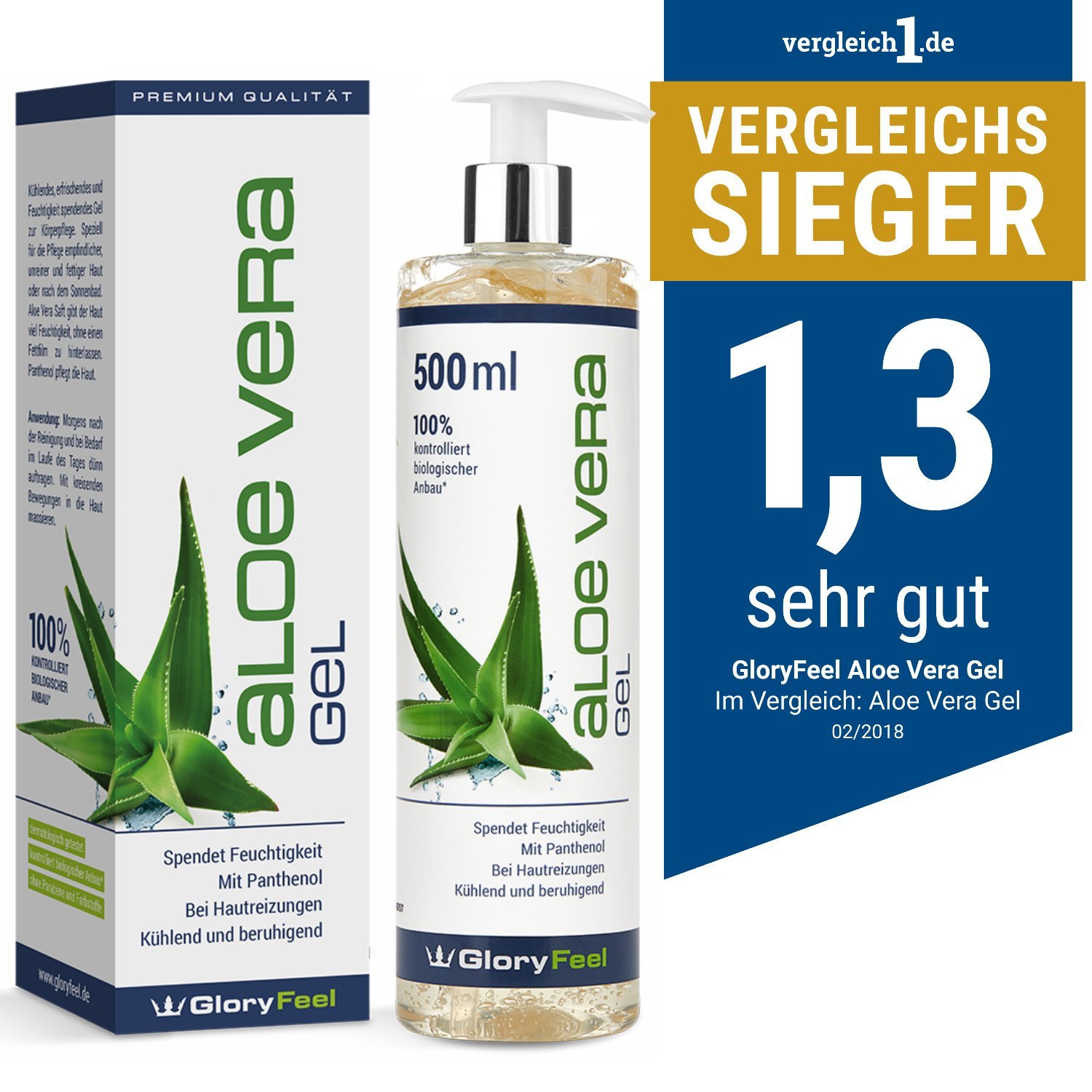 gloryfeel Aloe Vera Gel 100%纯度芦荟胶 500ml