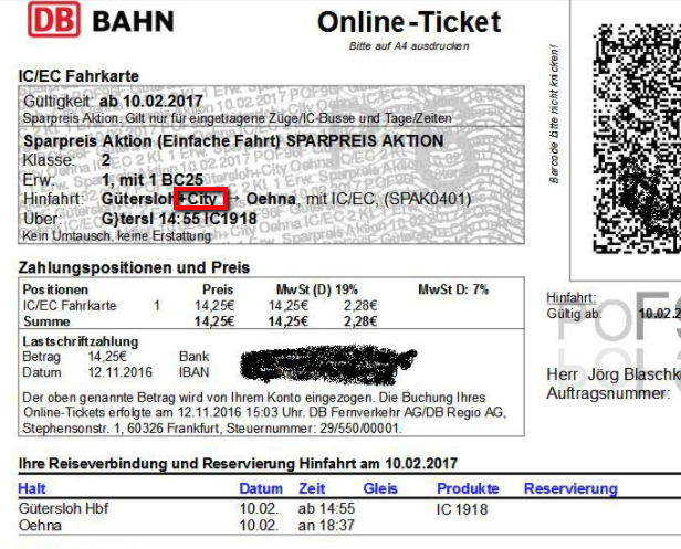 Deutsche bahn bw-ticket single