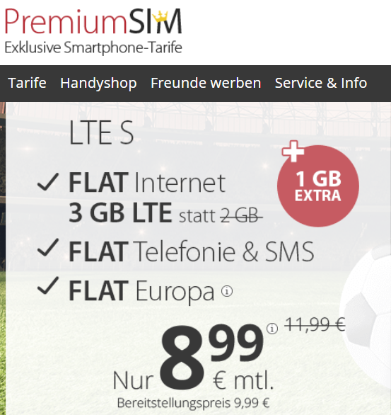 PremiumSIM 月kun灵活手机卡 含3GB LTE流量