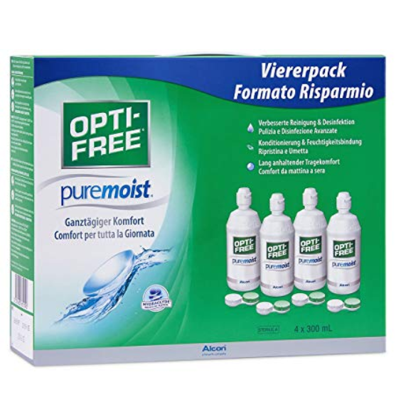 爱尔康Alcon Opti- Free PureMoist 隐形眼镜多功能护理液4x300ml