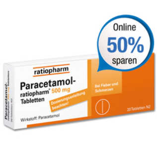 Paracetamol-ratiopharm 500mg 降烧止痛片 20片