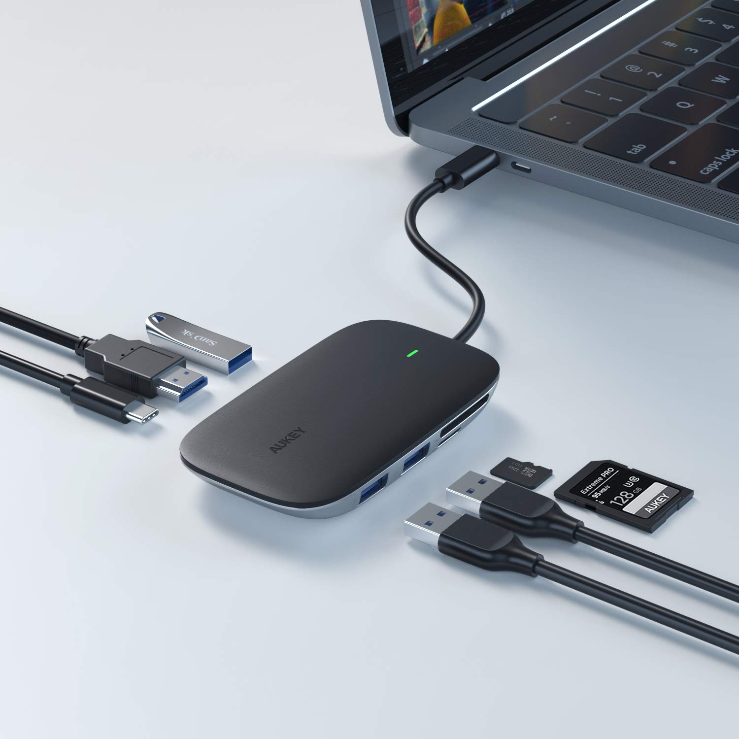 AUKEY USB C Hub 7 in 1多功能外接适配器